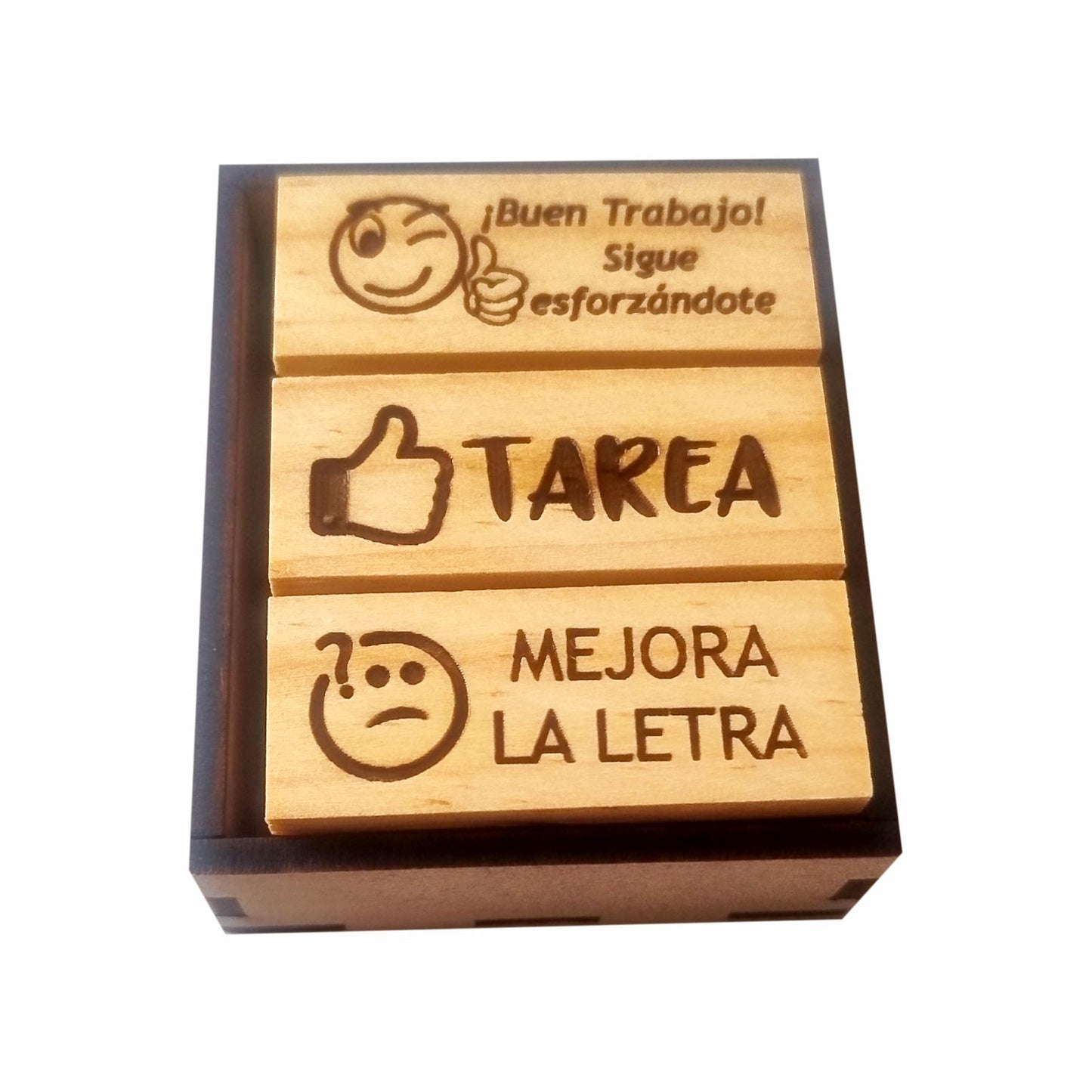 Sellos Tarea - Mejora La Letra - Buen Trabajo. Set De 3 Pzas
